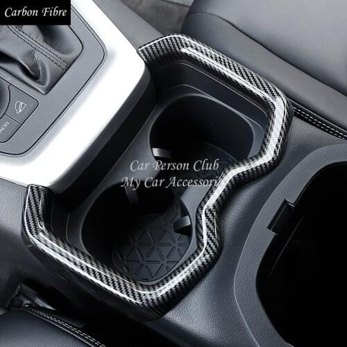 For Toyota RAV4 RAV 4 2019 2020 Front Water Cup Holder Cover Middle Console Panel Frame Trims Chrome Car Interior Accessories