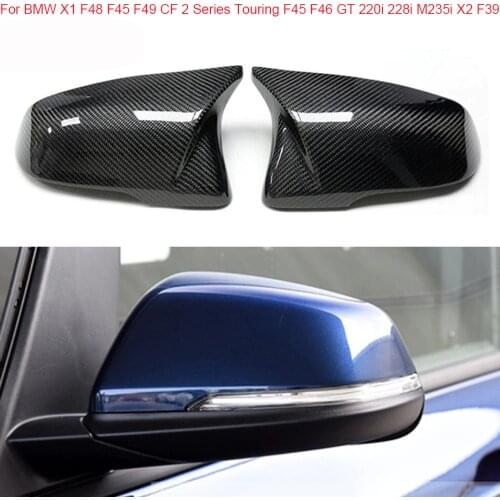 For BMW X1 F48 F45 F49 CF 2 Series Touring F45 F46 GT 220i 228i M235i X2 F39 Replacement Carbon Fiber Mirror Covers Caps Shell