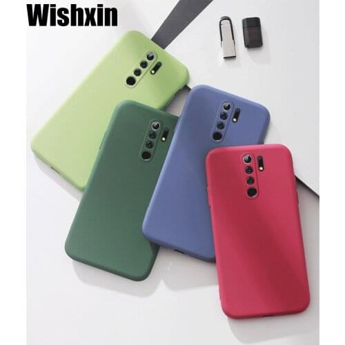 For Redmi 9 Case Shockproof Case Liquid Soft TPU Silicon Cover Case on For Xiaomi Redmi 9 Funda Couqe