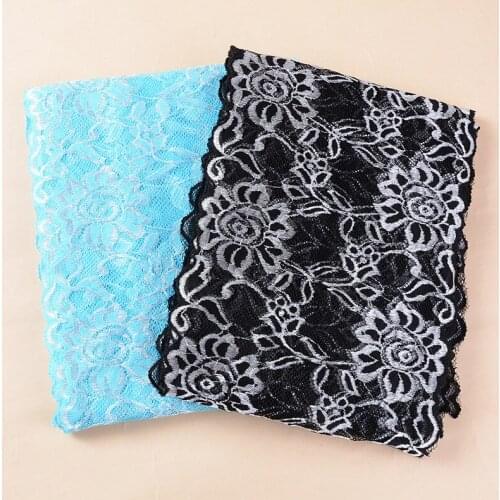 18cm 10yards width Elastic Lace Elastic Sewing Ribbon African Lace Trim Fabric Warp Knitting DIY Garter Bra Garment Accessories