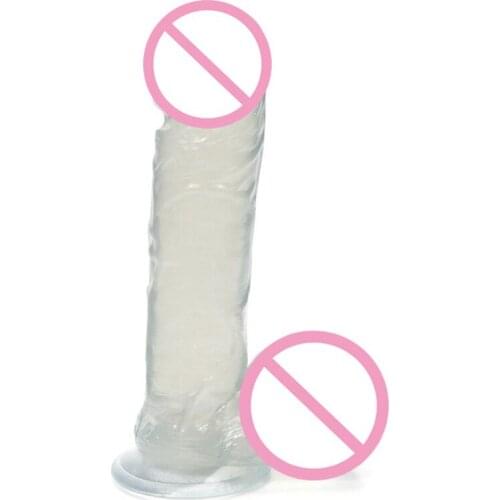 Erotic Soft Jelly Dildo Realistic 7.5'' Crystal Penis Suction Cup Big Dildo Strapon Dick Adult Sex Toys for Woman Sex Shop