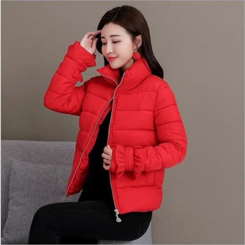 Short Women parkas 2019 Fashion Autumn Winter Jacket women Solid Warm Thicken Padded Parkas Female Top Clothing Coat Z132