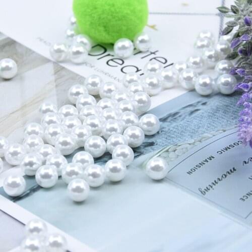 8 Mm Round Beads Without Hole 100 PC/a Lot of Wholesale Fashion DIY Rice White Imitation Ivory Imitation Pearls, Pearl Jewelry