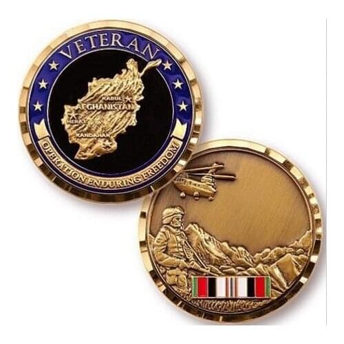 High quality AFGHANISTAN WAR VETERAN COMBAT SERVICE COIN MEDALLION MEDAL custom souvenir medallion FH810136