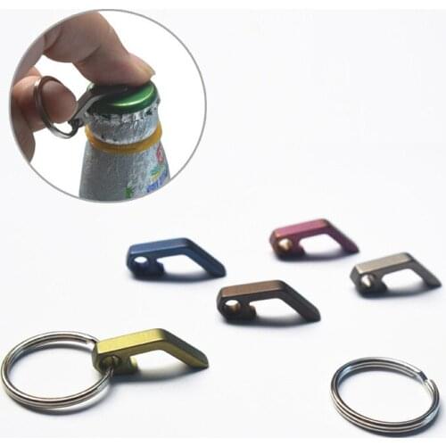 Mini Titanium Alloy Can Opener Keychain Multi-functional Gadgets Outdoor Portable Drinks Jar Bottle Openers