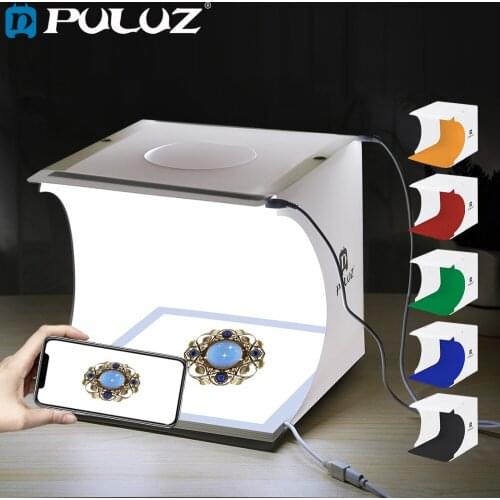 PULUZ Mini 22.5 LED Photography Shadowless Bottom Light Lamp Panel Pad +2LED Panels 20CM lightbox Photo Studio Shooting Tent Box