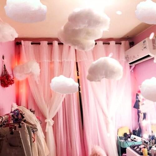 Simulation 3D Cotton Cloud Decorative Wedding Backdrop Props Birthday Party Decoration Hanging Ornaments DIY Pendant for Kids