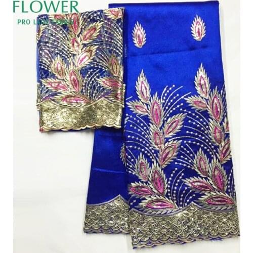 New Nigerian African George Lace Fabric With Net For Women BLouse Sequined Embroidered Guipure George Silk Fabric Wedding Laces