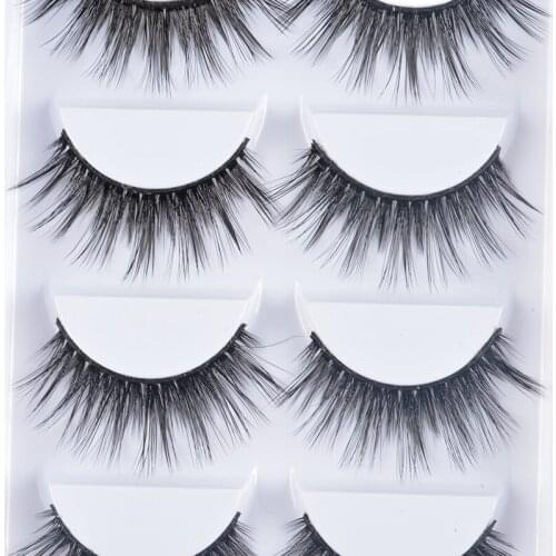 NEW 5 pairs Mink Eyelashes 3D False lashes Thick Crisscross Makeup Eyelash Extension Natural Volume Soft Fake Eye Lashes