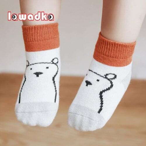 Autumn Newborn Baby Non-slip Socks Boys Girls Infant Socks Kids Toddler Warm Cotton Cute Short Anti Slip Accessories