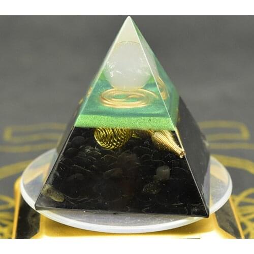 Aura Orgonit Pyramid Chakras Rose Quartz Stone Orgon Energy Crystals Original Home Office Decor Resin Reiki Gift Decoration