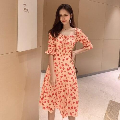 Beach Party Dress Spring Summer Dress Women Clothes 2020 Korean Vintage Chiffon Womens Dresses Elegant Female Vestidos ZT2461