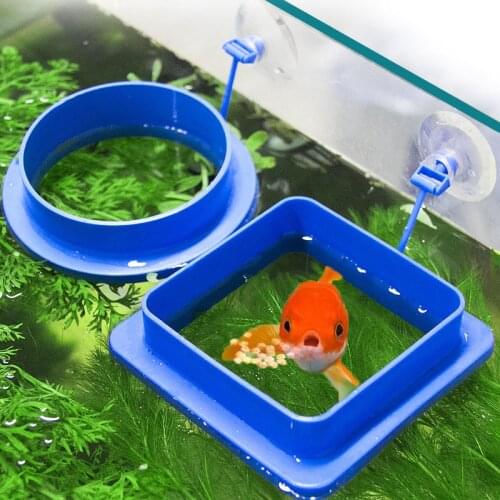 Aquarium Buoyancy Fish Feeding Ring Floating Ring Fish Tank Station Floating Food Tray with Suction Cup