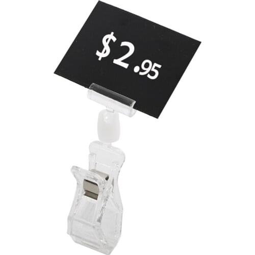 Loripos Clear Supermarket Universal 360 Degree Rotating Plastic Price Clip