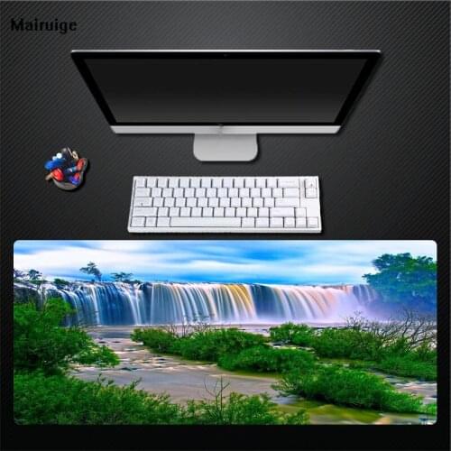 Mairuige Printing Mountain Clear Water Scenery Waterfall Rubber Mouse Pad PC Player Comfort Game Keyboard Mat Speed Pad