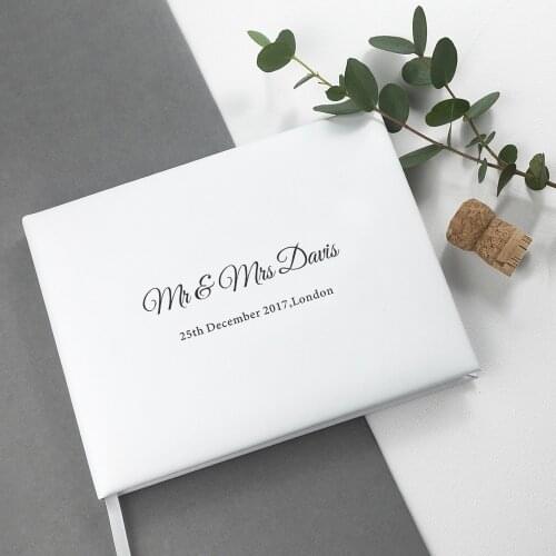 Romantic Wedding Guest Book Custom Name Date White Theme Wedding Decoration Wedding Ablem Memory
