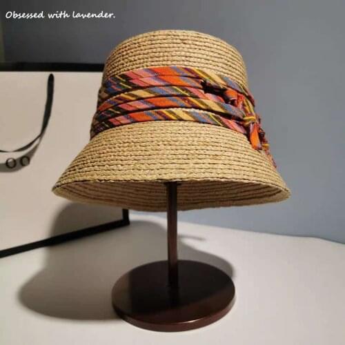 Straw hats, womens bucket hats, thin basin hats, sunscreens, beaches and seaside weaves in spring and summer