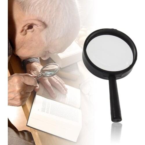 Top Wholesale 1pc Portable 5X Handheld Hand Held Magnifying Glass Lens Magnifier Magnification Reading Microscope
