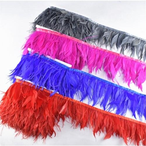10Meters Ostrich Feathers Goose Feathers Trim 8-12CM Ostrich Feather Skirt Feather Wedding Feathers Decoration Plume Decoration