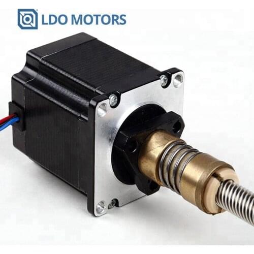 China Manufacture Tr8x8 300mm length Leadscrew Nema 23 hybrid Non-captive linear actuators Stepper motor for Robotic Machine