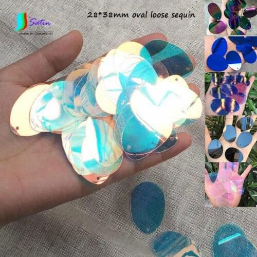 Weight 500G Super Big Size 28*38MM Colorful Oval Sequins,Fashion Garment Decoration Accessory Sew DIY Big Loose Sequins S0168L