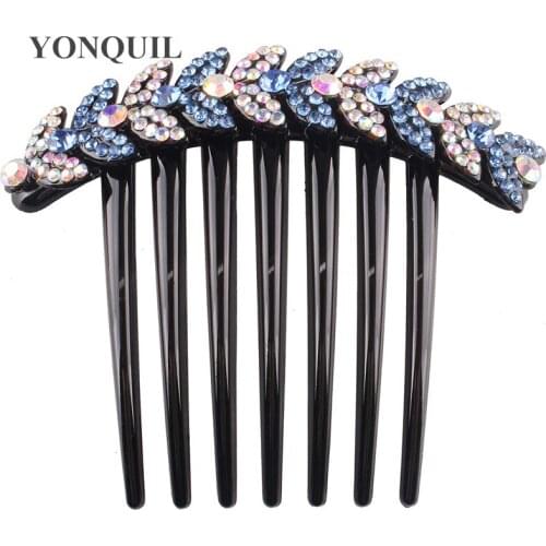 Ladies Fashion Rhinestone Hair Comb Women Hair Claw Crysral Hair Accessories Girls Hairpin Headwear Floral Ladies Headwear