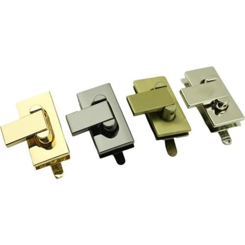 10 Pieces Luggage hardware accessories golden die-cast twist lock Mortise oval lock handbag lock hardware accessories