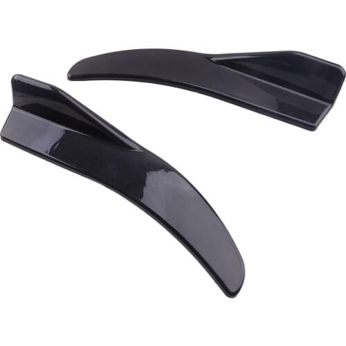 2pcs MJ-H00831-D3 Universal Car Side Skirt Rear Bumper Spoiler Lip Angle Splitter Diffuser Winglet Aprons Black ABS