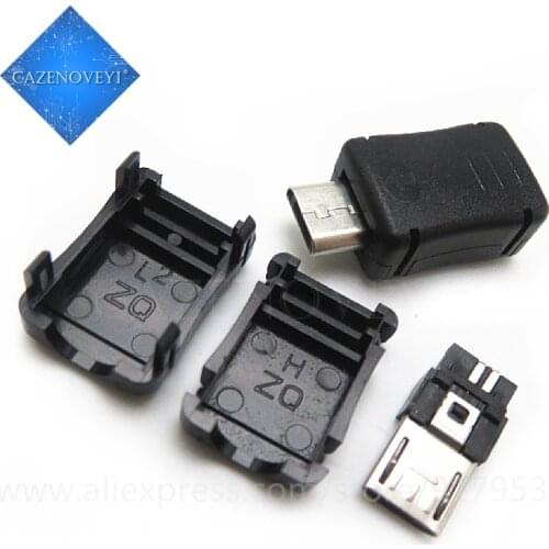 20pcs/lot USB 5 Pin T Port Male Plug Socket Connector With Plastic Cover for DIY Adapter PCB SDA Cable Line In Stock