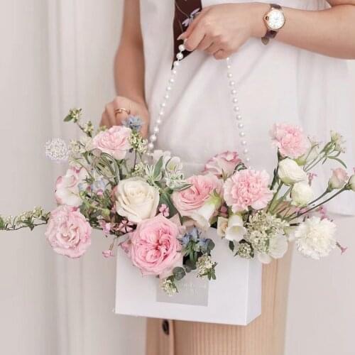 6pcs/box Pearl Portable Flower Box Souvenir Box Rose Flower Box Flower Bouquet Flower Arrangement Box DIY Floral Packaging Box