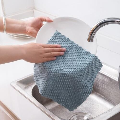 4pcs Anti-grease Kitchen Towel efficient Super Absorbent Microfiber home washing Cloth dish wiping rags Household Cleaning Tools