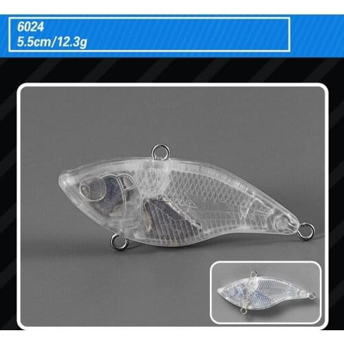 50pcs 5.5cm 12g Blank Unpainted Bait DIY VIB Minnow Crankbait Wobbler Unpainted Lure Fishing Blank Hard Lures Isca Pesca
