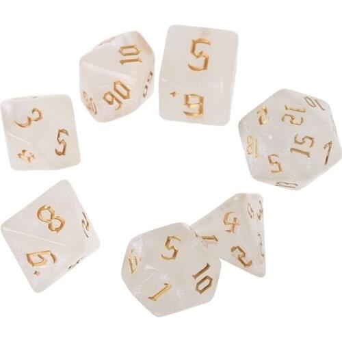 7 Pcs Resin Polyhedral Dices for DND RPG MTG Dials Dice Desktop Board Game Toys