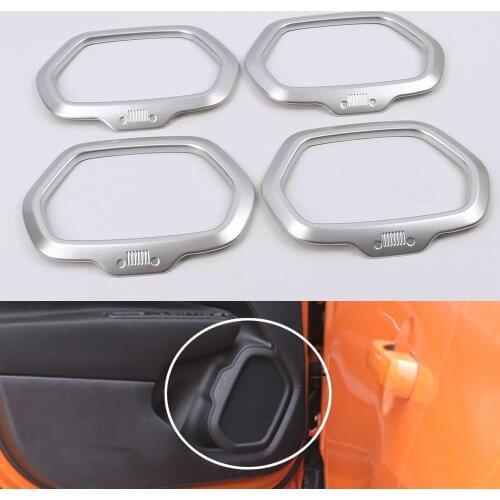 ABS Chrome For Jeep Renegade Interior Door Stereo Speaker Ring Cover Trim Sticker Decoration Accessories