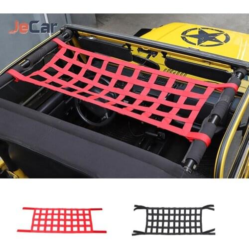 Mesh Cargo Net Car Multifunction Roof Net Fit For Jeep Wrangler JK 2007-2017 Roof Hammock Exterior Accessories