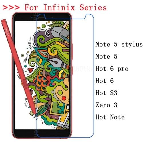 For Infinix Note 5 stylus Tempered Glass For Infinix Hot 6 pro S3 Zero 3 Note Screen Protector Toughened Protective Glass film
