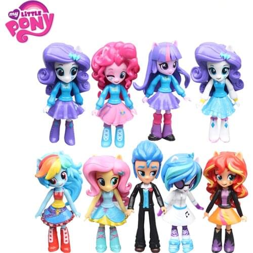 9Pcs/Set 12cm My Little Pony Fashion Girl Princess Friendship Is Magic Rainbow Unicorn Pony Figures Model Dolls Set Kids Gifts