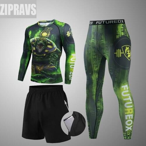 ZIPRAVS brand mens sportswear compression sports suit quick-drying running suit sports jogging training gym fitness sportswear