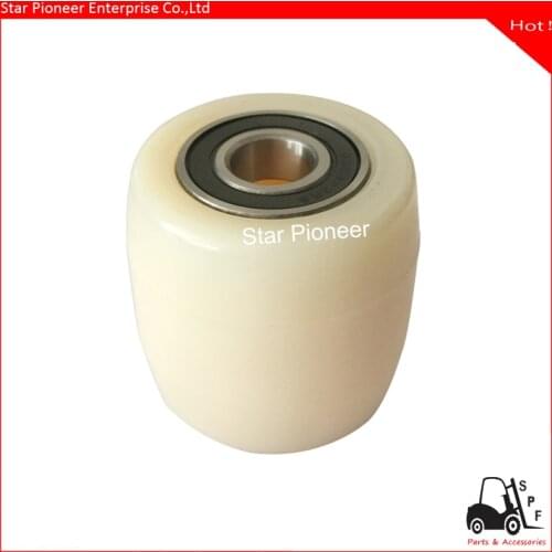 Hydraulic pallet truck wheels hand pallet truck wheel 74x70mm White Nylon with bearings 6204