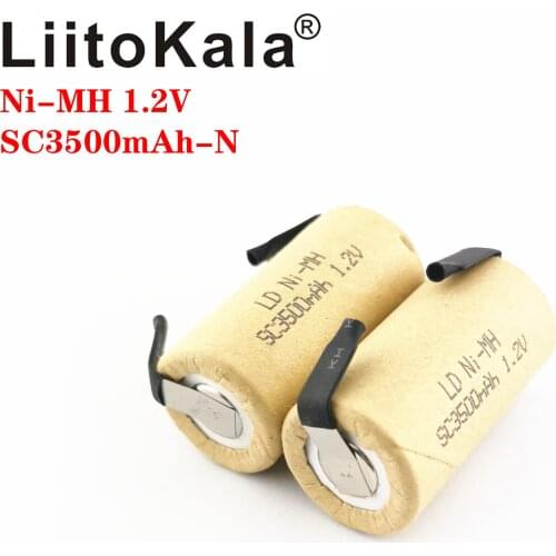 LiitoKala 1.2V SC3000mAh Power Drill Rechargeable Battery Ni-MH Batteries With Welding Tabs Points For Charging Hand DIY nicke