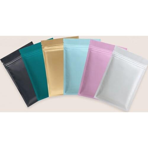 100pcs Small Zipper Top Mylar Flat Storage Bag Jewelry Powder Smell Proof Mini Aluminum Foil Zip Lock Gift Package Bags 6x8cm