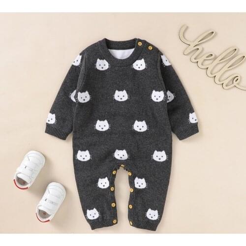 Cute Baby & Little Boy Girl Sweet Long Sleeve Knit Outfit Instagramable Cloth Cute Baby Clothing Jumpsuit Boutique For Kids