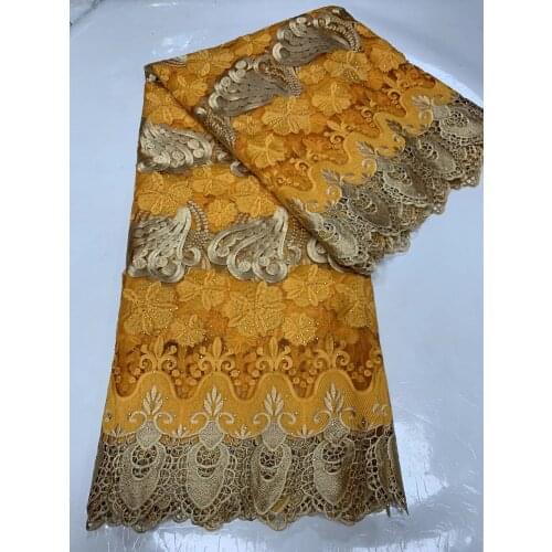 Fashion African Lace Fabric 2021 High Quality Nigerian Tulle Mesh Lace With Stones Latest Guipure Cord Lace For Wedding 5Yards