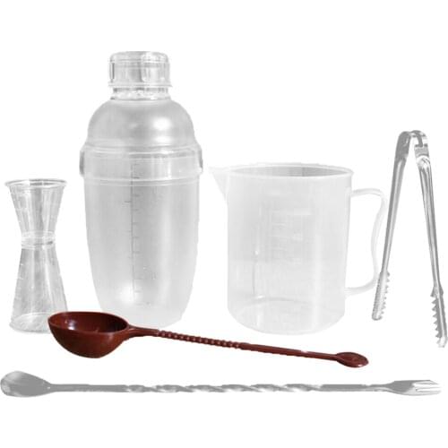 Set of 6pcs Cocktail Shaker Drink Mixer Iced Coffee Maker with Scale 350ml-1000ml