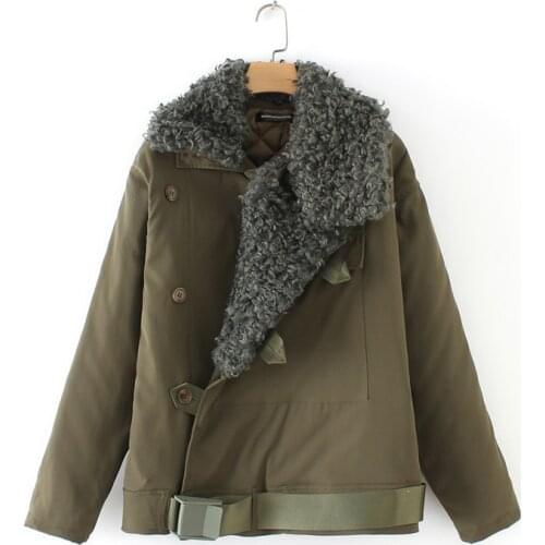 Obrix Casual Style Korean Fashion Streetwear Female Assymetric Collar Full Sleeve Single Breasted Jacket For Women