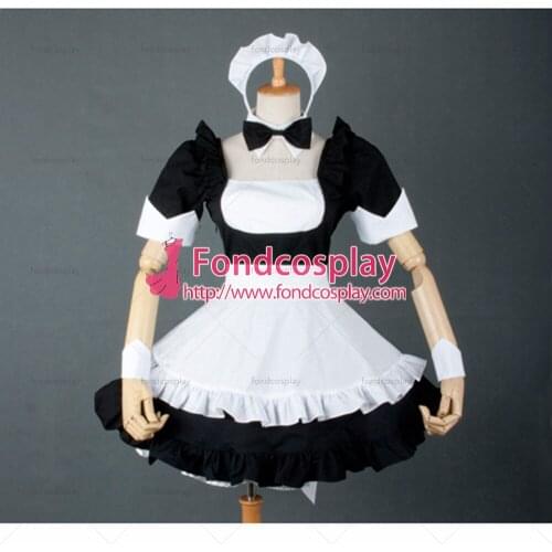 Real Force Misaka Mikoto Sexy Sissy Maid Black Dress Cosplay Costume Custom-made[G783]