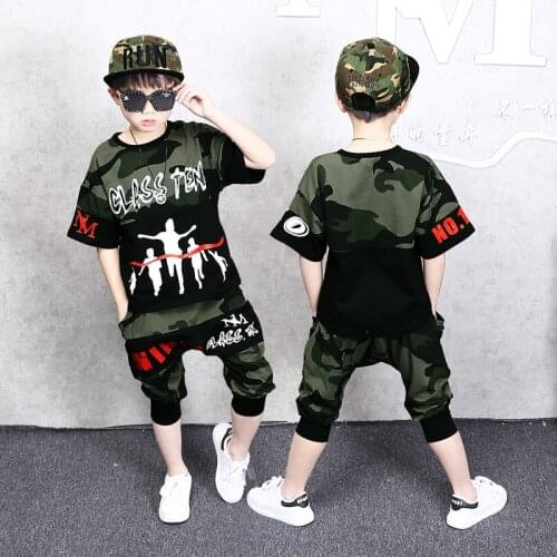 4-14 Years Summer Boy Clothing Set 2021 New Fashion Casual Active T-shirt+ Pant Kid Children Boy Teenager Clothing