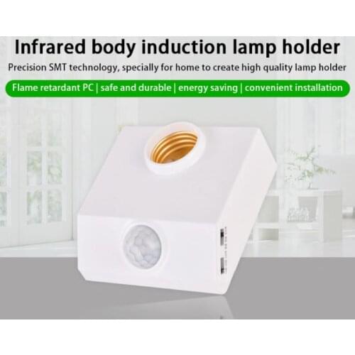 PIR Motion Detector E27 Lamp Holder Motion Sensor Light Switch Led Bulb Light Lamp Holder Smart Automatic Body Infrared Sensor