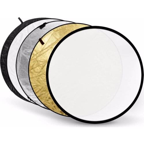 5 in 1 110cm 43" Portable Collapsible Light Round Photography Reflector for Studio Multi Photo Disc