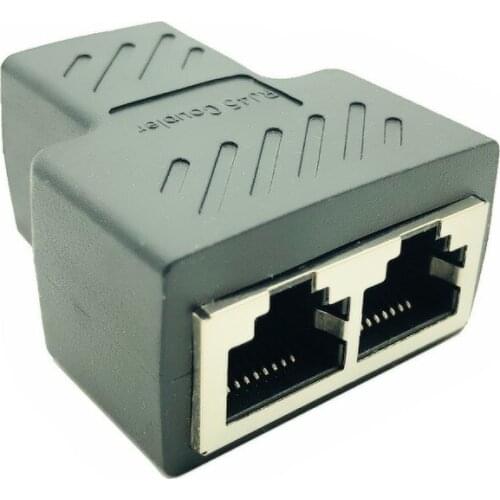 RJ45 Splitter 1 to 2 Ways Network Ethernet Head Lan Cable Female Joiner Coupler RJ45 Extender Plug Network Connector Adapter NEW